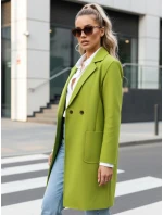 Dámský oversize kabát dlouhý limetkově zelený Dstreet model 21981926 - FashionStreet