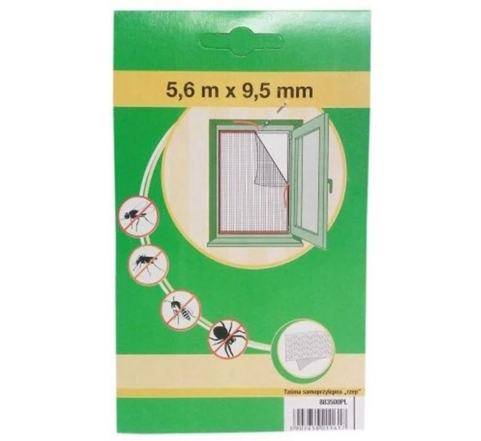 LEPICÍ PÁSKA NA SUCHÝ ZIP PRO SÍTĚ PROTI KOMÁRŮM DÉLKA 5,6 M ŠÍŘKA 9,5 MM