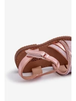 Lesklé Dětské Sandálky Na Suchý Zip Růžové Delphina Lesklé Dětské Sandálky Na Suchý Zip Růžové Delphina