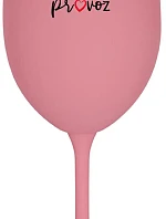 TATÍNEK MIMO PROVOZ - růžová sklenice na víno 350 ml