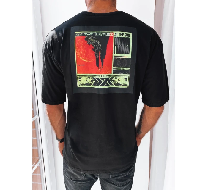 Pánské tričko s potiskem černé FashionStreet RX5304