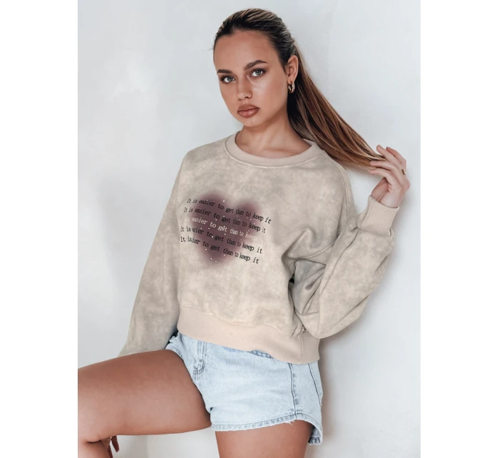 Dámská oversize mikina se srdcem DESSER béžová FashionStreet BY1465