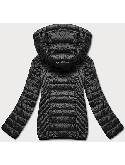 Černá dámská prošívaná bunda pro přechodné období model 17987609 - J.STYLE Černá dámská prošívaná bunda pro přechodné období model 17987609 - J.STYLE