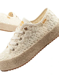 Lee Cooper dámská sportovní obuv se šněrováním béžové dámské platformové tenisky