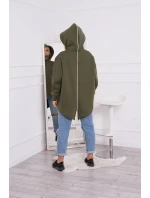 Zateplená mikina se zipem na zádech v barvě khaki Zateplená mikina se zipem na zádech v barvě khaki