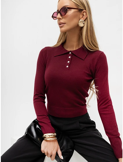 Sweter IR SW model 22303464 bordowy - FPrice Sweter IR SW model 22303464 bordowy - FPrice