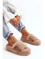 Dámské kožešinové pantofle béžové Biella Dámské kožešinové pantofle béžové Biella