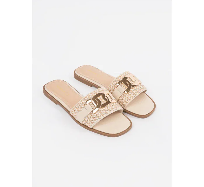 Krásné  nazouváky hnědé dámské na plochém podpatku