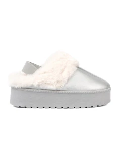 Komfortní sněhule stříbrné dámské platforma