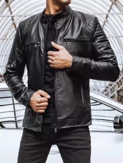 Pánská kožená bunda černá Dstreet TX4228
