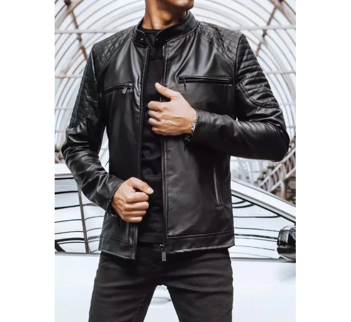 Pánská kožená bunda černá Dstreet TX4228