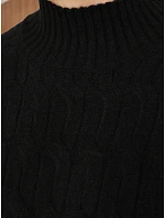Dámské svetrové minišaty s rolákem, černé, FashionStreet MY2604 Dámské svetrové minišaty s rolákem, černé, FashionStreet MY2604