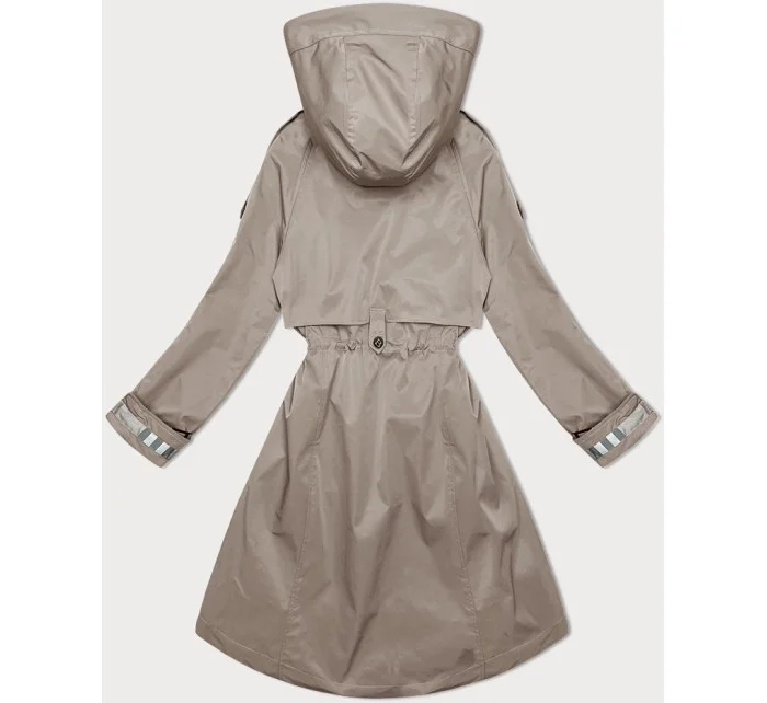 Tmavě béžová tenká dámská bunda parka s kapucí (2) model 19709855 - BH FOREVER Tmavě béžová tenká dámská bunda parka s kapucí (2) model 19709855 - BH FOREVER