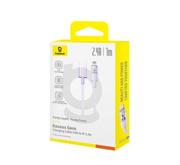 Kabel Baseus Gem 2,4A 1m (fialový)