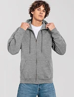 Fruit of the Loom Iconic Premium Hooded Sweat Jacket Mikina s kapucí z těžké bavlny 16.2286 athletic heather