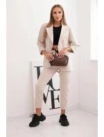 Dámská souprava Punto elegantní sako a kalhoty béžový Dámská souprava Punto elegantní sako a kalhoty béžový