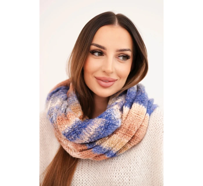 Komin dámský vlněný melírovaný měkký šátek na zimu KN20 fialový