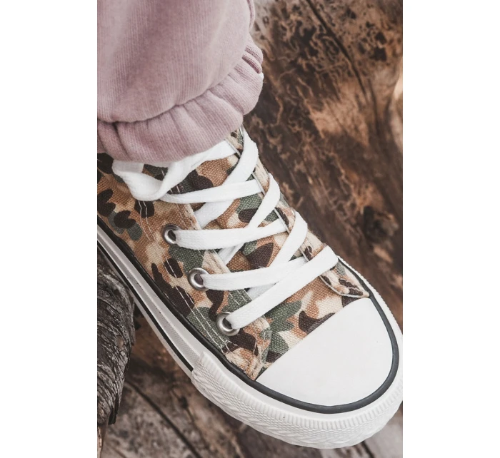 Dětské vysoké tenisky s zipem Béžová a zelená Filemon Dětské vysoké tenisky s zipem Béžová a zelená Filemon