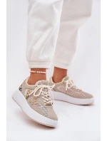 Dámské Sportovní Boty S Síťovinou A Hroty Béžové Ogalda Dámské Sportovní Boty S Síťovinou A Hroty Béžové Ogalda