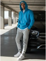 Pánská mikina s kapucí světle modrá Dstreet model 21962545 - FashionStreet