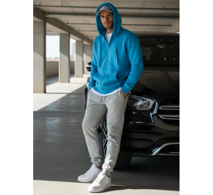 Pánská mikina s kapucí světle modrá Dstreet model 21962545 - FashionStreet