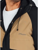 Pánská zimní bunda s kapucí v barvě camel Dstreet TX5041