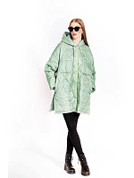 Dámská prošívaná oversize bunda v mátové barvě s kapucí model 20471209 - Ann Gissy Dámská prošívaná oversize bunda v mátové barvě s kapucí model 20471209 - Ann Gissy