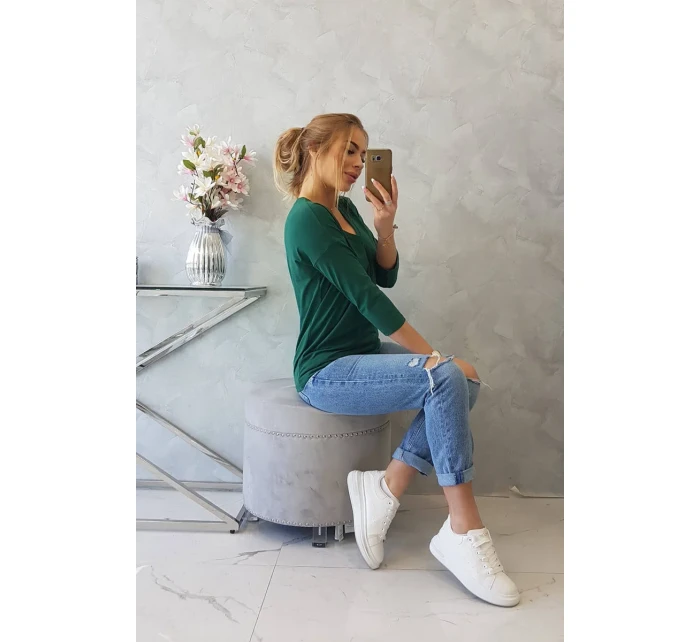 Halenka s výstřihem do V zelená