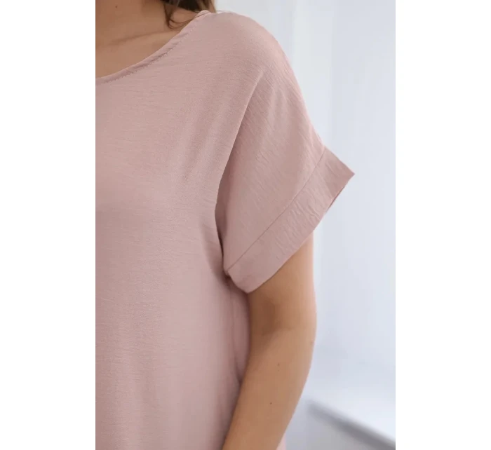 Šaty s kapsami tmavě pudrově růžová