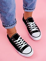 Dámské Klasické Tenisky Černé S Bílou Podešví Omerta