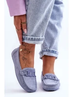 Dámské módní semišové mokasíny modré model 21625612 - Boto