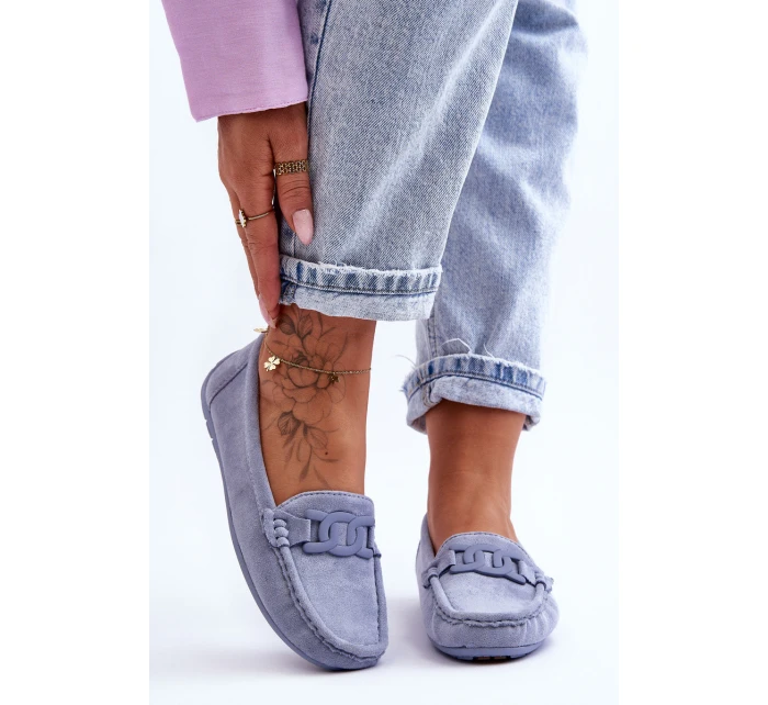 Dámské módní semišové mokasíny modré model 21625612 - Boto