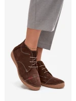 Dámské kožené polobotky s prošitím na zip Artiker – hnědé Dámské kožené polobotky s prošitím na zip Artiker – hnědé