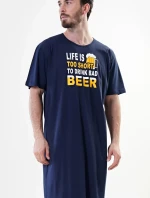 Pánská noční košile s krátkým rukávem Life is beer
