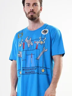 Pánská noční košile s krátkým rukávem Hodinový manžel