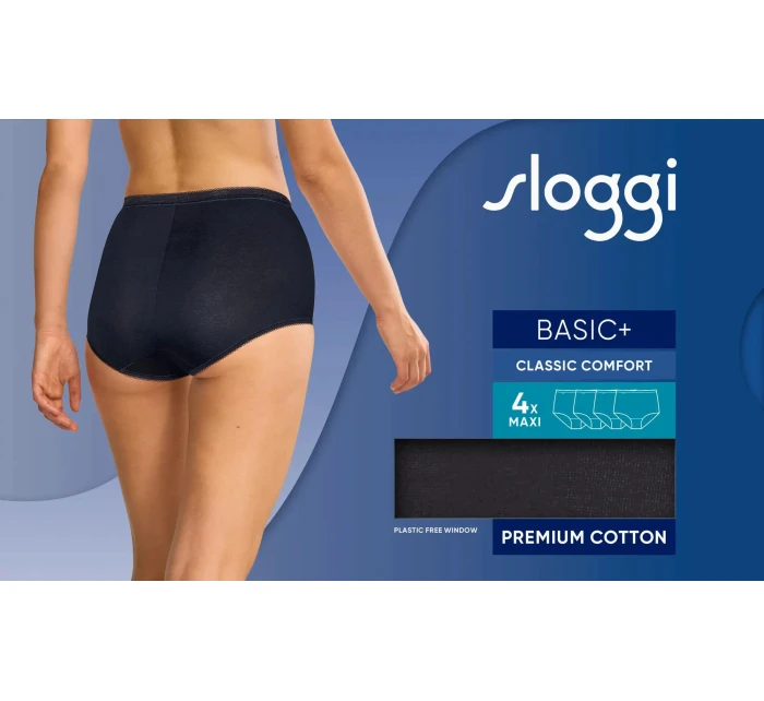 sloggi Basic+ Maxi 4P - BLACK - SLOGGI BLACK - SLOGGI