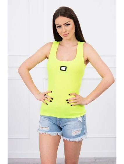 Žebrovaná halenka s halenkou žlutá neonová Žebrovaná halenka s halenkou žlutá neonová