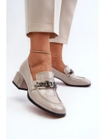 Lakové lodičky na podpatku šedé S.Barski MR38-960