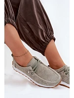 Dámské polobotky z přírodního semiše Zelená model 22091770 - EVENTO