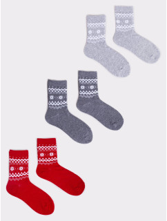 Yoclub Vánoční ponožky 3-pack SKA-X047U-AA00 Vícebarevné