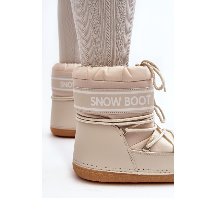 Dámské béžové boty do sněhu se zavazováním Soia