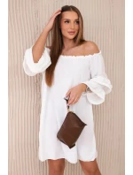 Španělské šaty s volánky 8002 ecru - Kesi