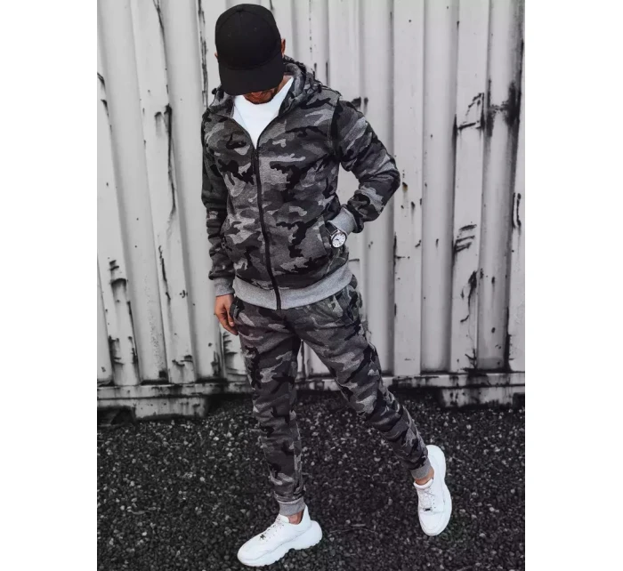 Pánská tmavě šedá tepláková souprava moro FashionStreet AX0623 Pánská tmavě šedá tepláková souprava moro FashionStreet AX0623