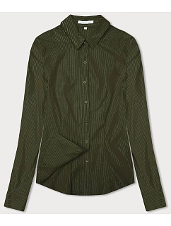 Dámská stříbrná pruhovaná khaki košile (AWT0111)