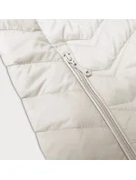 Dámská prošívaná bunda v barvě ecru s kapucí model 21001836 - J.STYLE