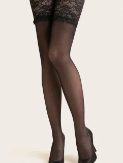 Dámské samodržící punčochy Calze Exclusive nero - GABRIELLA