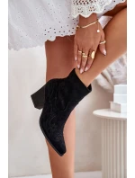 Kotníkové Boty Na Podpatku Eko Černé model 21671745 - Boto