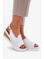 Dámské Kožené Sandály Na Klínu Artiker Bílé 56C0918