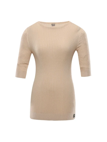 Dámské triko s tříčtvrtečním rukávem nax NAX NOVAKA beige Dámské triko s tříčtvrtečním rukávem nax NAX NOVAKA beige