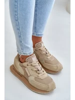Kožené Dámské Tenisky Big Star Hi-Poly System Béžové Kožené Dámské Tenisky Big Star Hi-Poly System Béžové